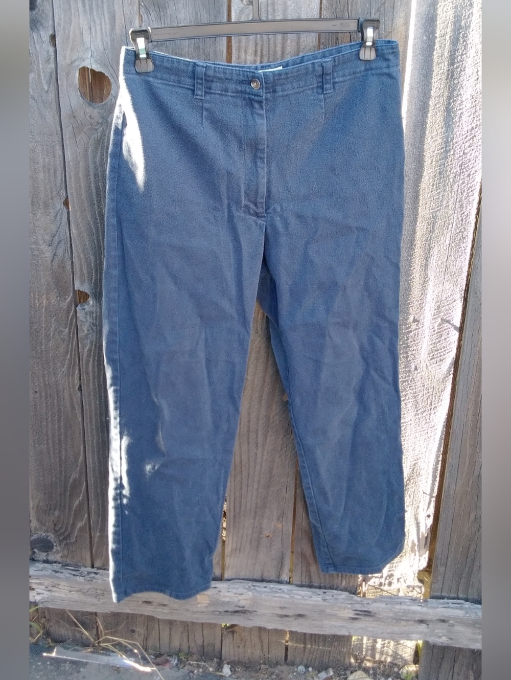 L.L. Bean Chinos Women's 12 Straight Leg Pants Navy Blue Cotton Nautical